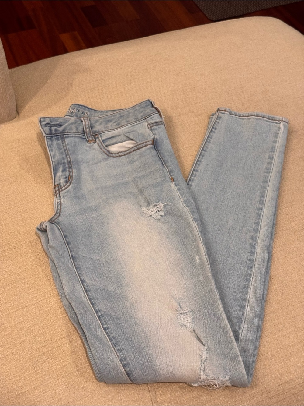 American Eagle Outfitters Light Blue Skinny Distressed Jeans